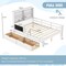 Costway Twin/Full Size Bed Frame with 2 Drawers Bookcase & Blackboard Full-length Guardrails